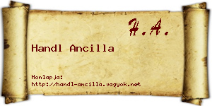 Handl Ancilla névjegykártya
